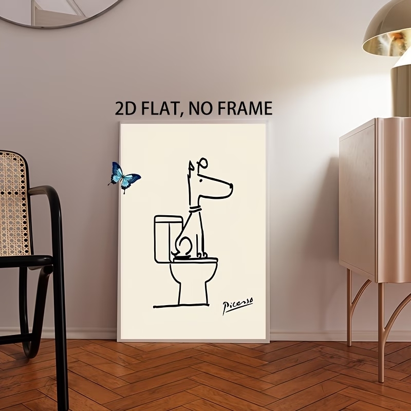 Modern,Retro Fun Dog Toilet Pi - Home Decor On Wall 评论和价格