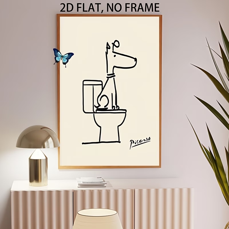 Modern,Retro Fun Dog Toilet Pi - Home Decor On Wall 评论和价格