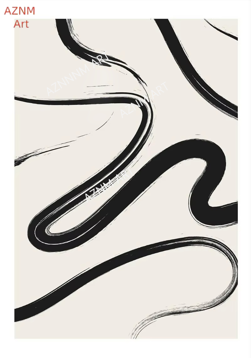 Nordic Bohemian Line Art Black - Home Decor Japandi 评论和价格
