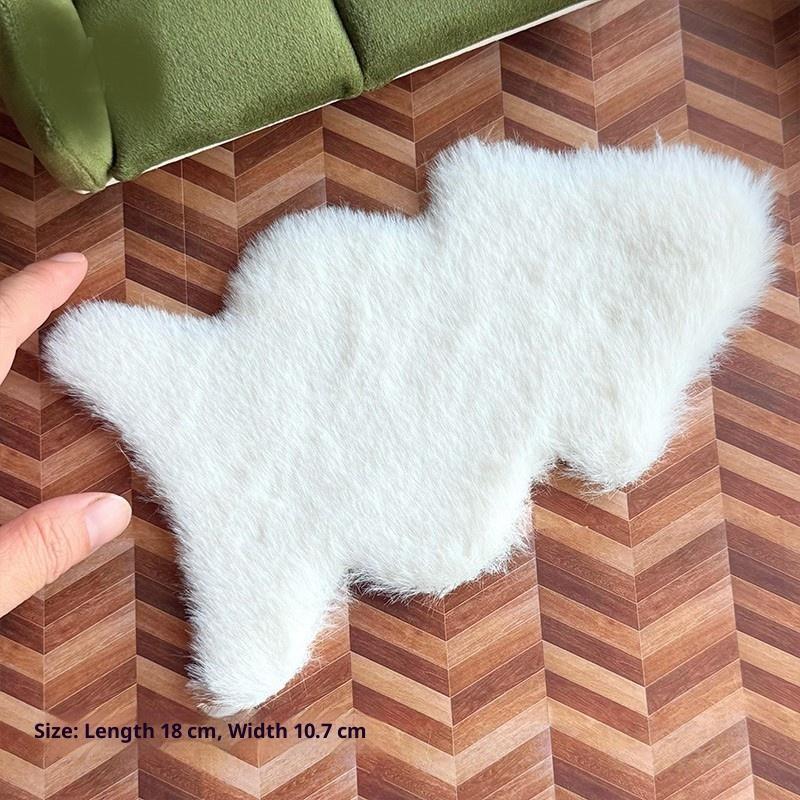 1/12 Dollhouse Imitation Sheep - Cowhide Rug Faux 评论和价格