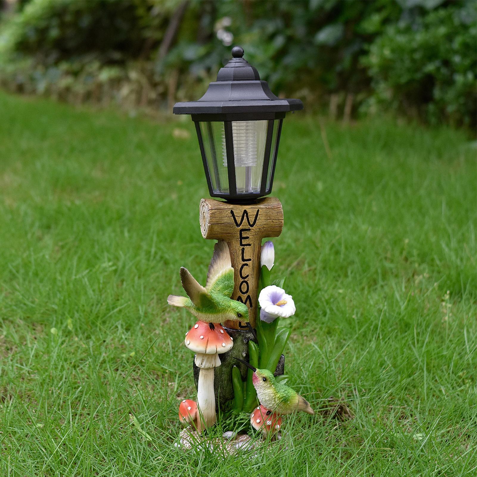 Solar Garden Lights Statue Aut - Home Decor Resin 评论和价格