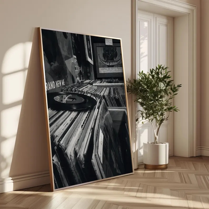 Modern Vinyl Record Store Blac - Home Decor White 评论和价格