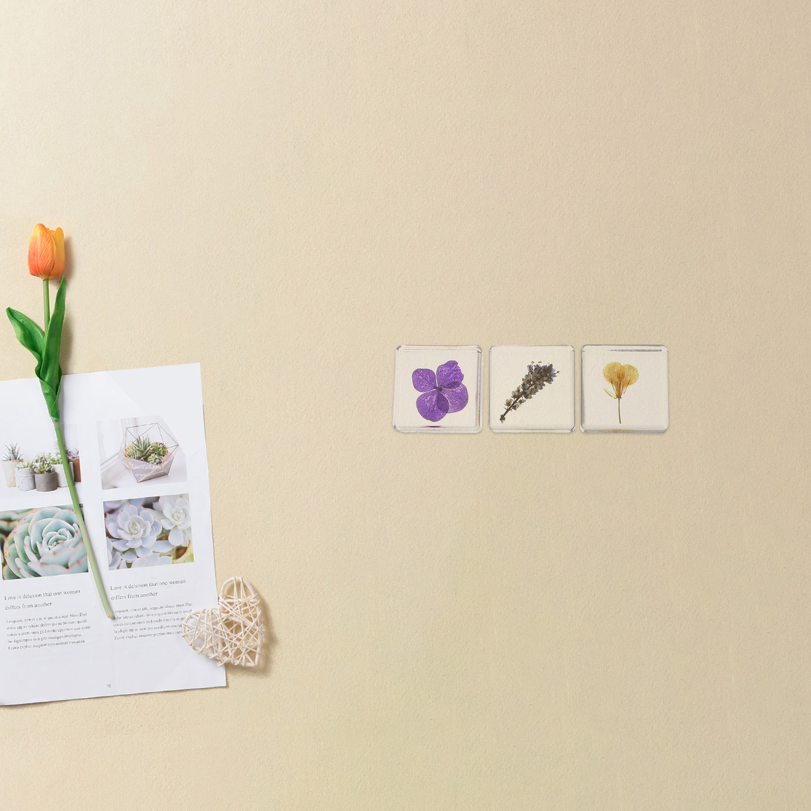 3Pcs Flower Resin Specimen Bot - Home Decor Resin 评论和价格