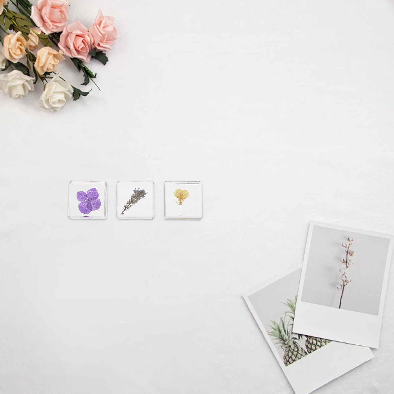3Pcs Flower Resin Specimen Bot - Home Decor Resin 评论和价格