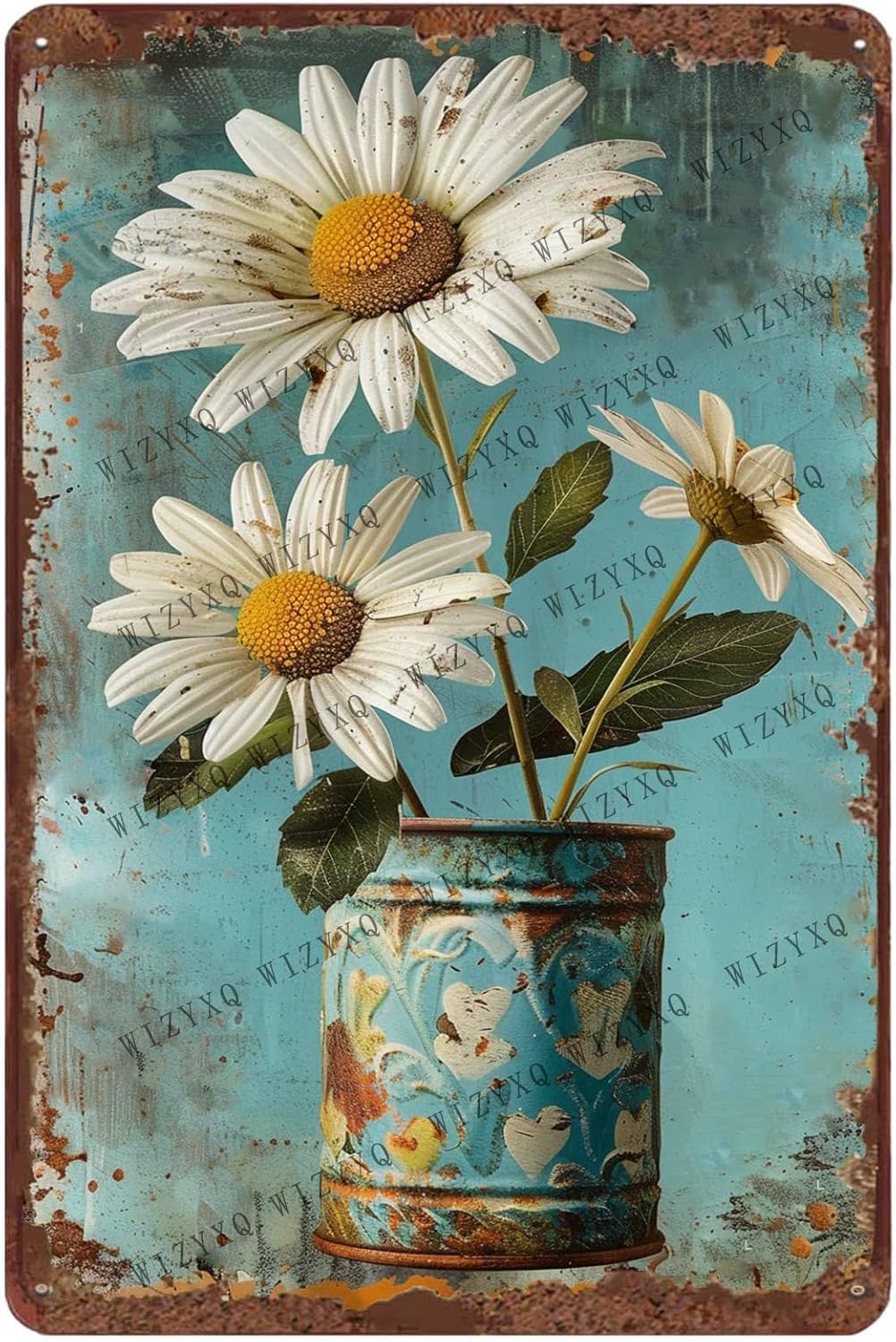 Metal Signs White Daisy Flower - Home Decor White 评论和价格