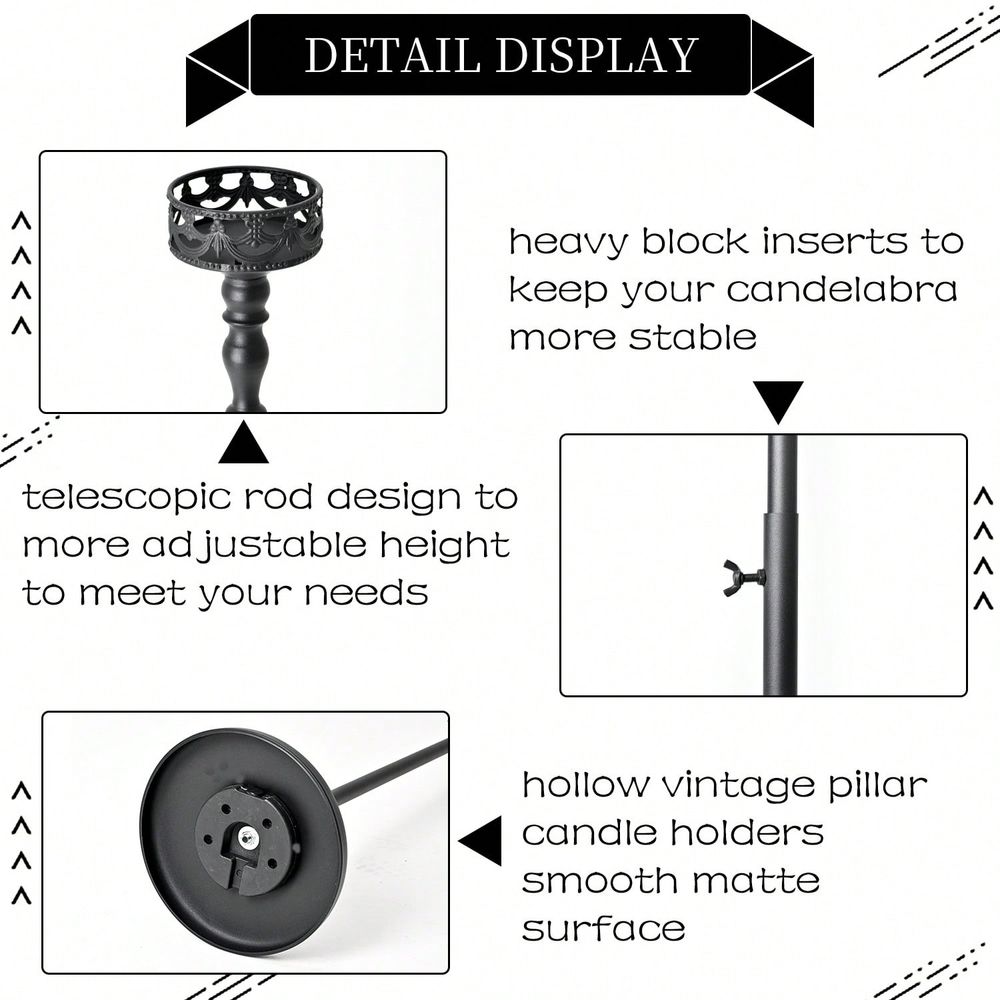 Adjustable Metal Taper Candle  - Home Decor Event 评论和价格