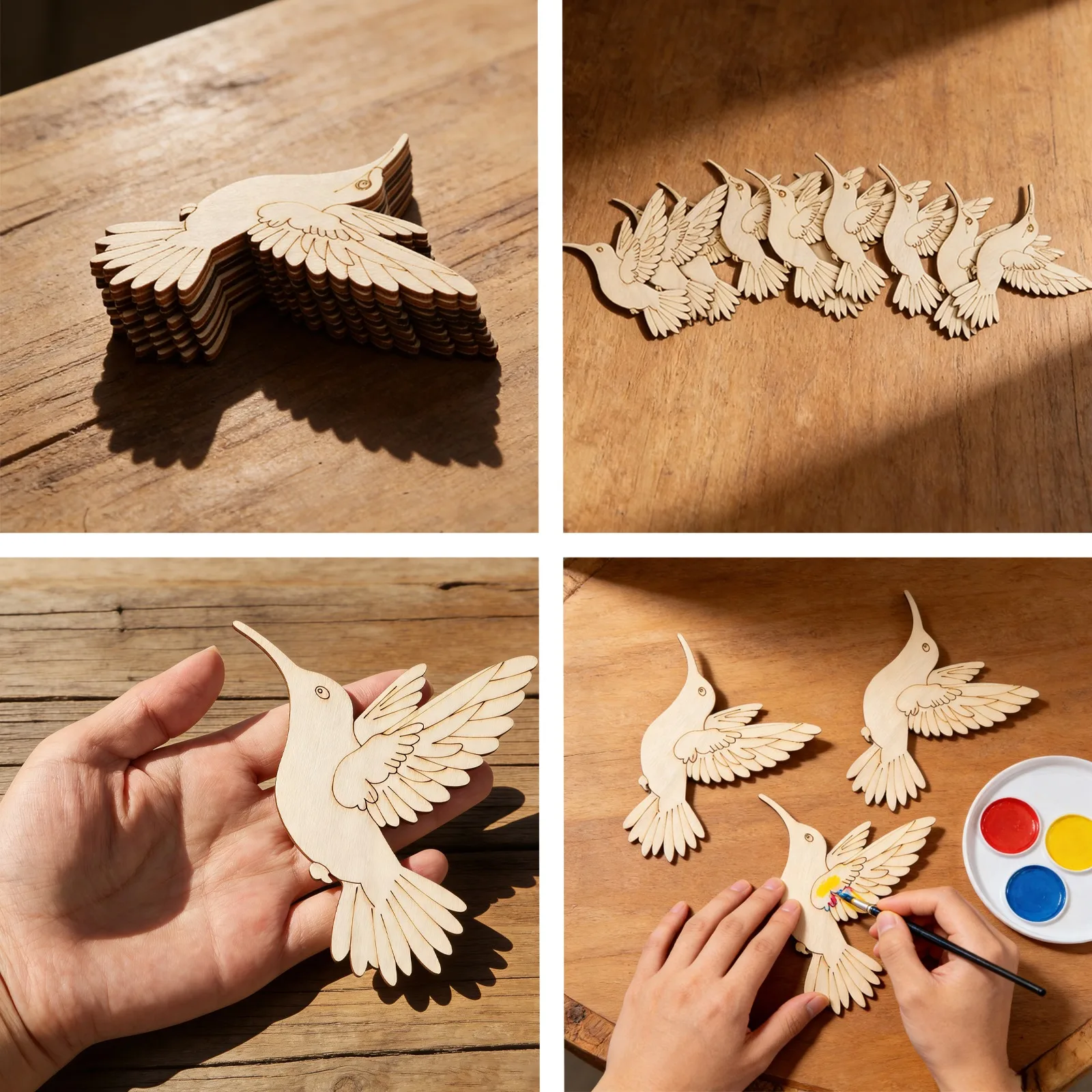 10pcs Unfinished Wood Animal B - Home Decor Painting 评论和价格