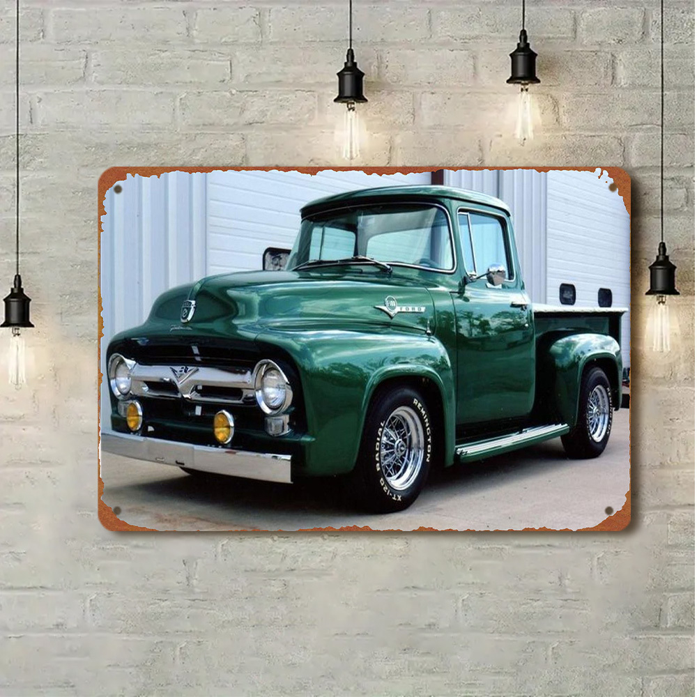Vintage Green Pickup Truck Met - Home Decor Green 评论和价格