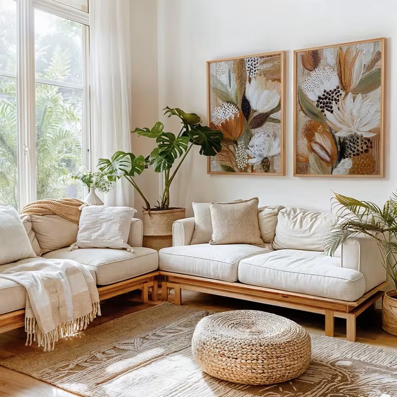 Retro 2pcs Posters Bohemian St - Home Decor Minimalist Style 评论和价格