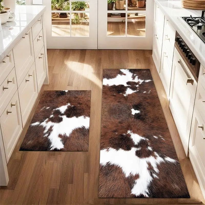VIKAMA 1/2Pcs Western Cow Prin - Cowhide Rug Faux 评论和价格