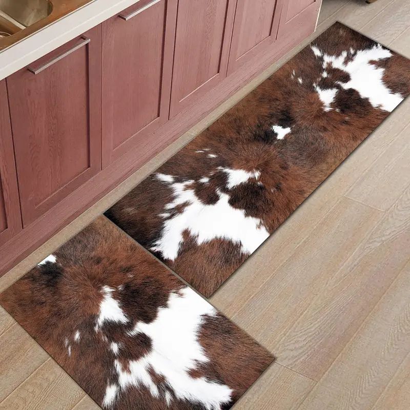VIKAMA 1/2Pcs Western Cow Prin - Cowhide Rug Faux 评论和价格