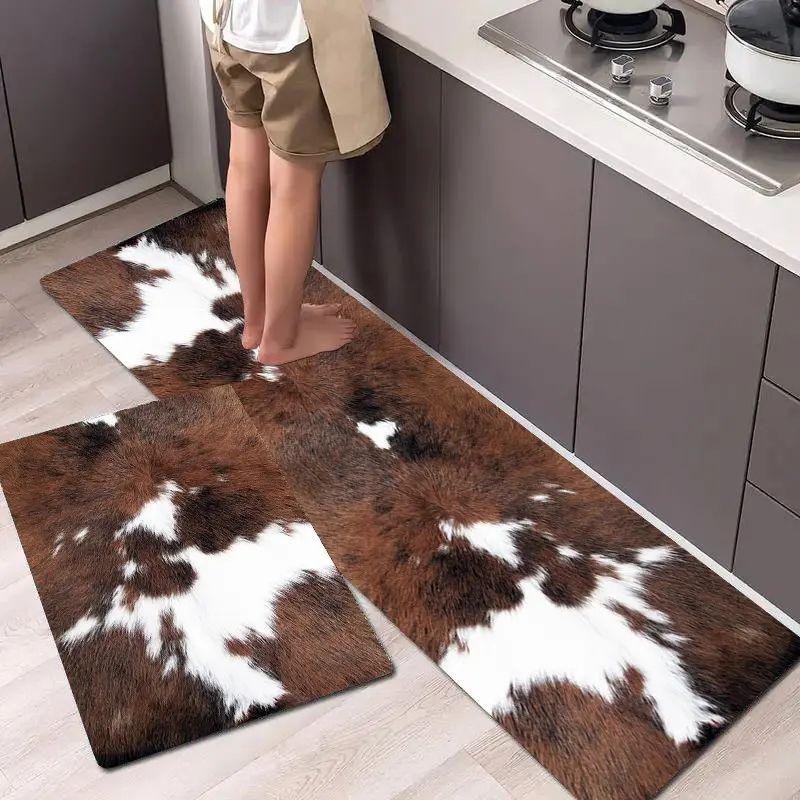 VIKAMA 1/2Pcs Western Cow Prin - Cowhide Rug Faux 评论和价格