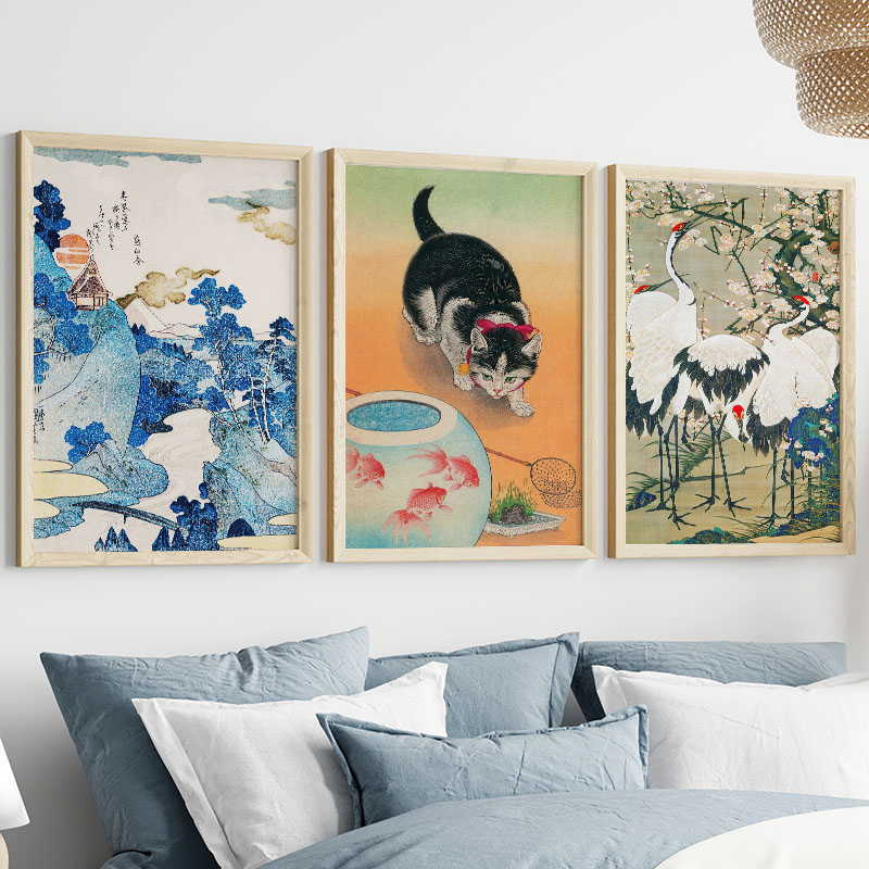 Japanese Katsushika Hokusai Ca - Home Decor Japandi 评论和价格