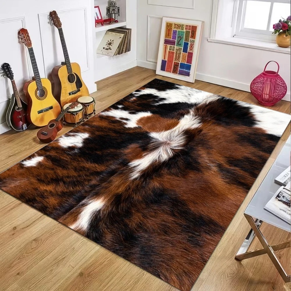 Faux Cowhide Pattern Area Rug  - Cowhide Rug Faux 评论和价格