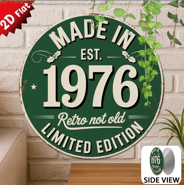 Made in 1976 Retro Not Old 2D  - Home Decor Green 评论和价格