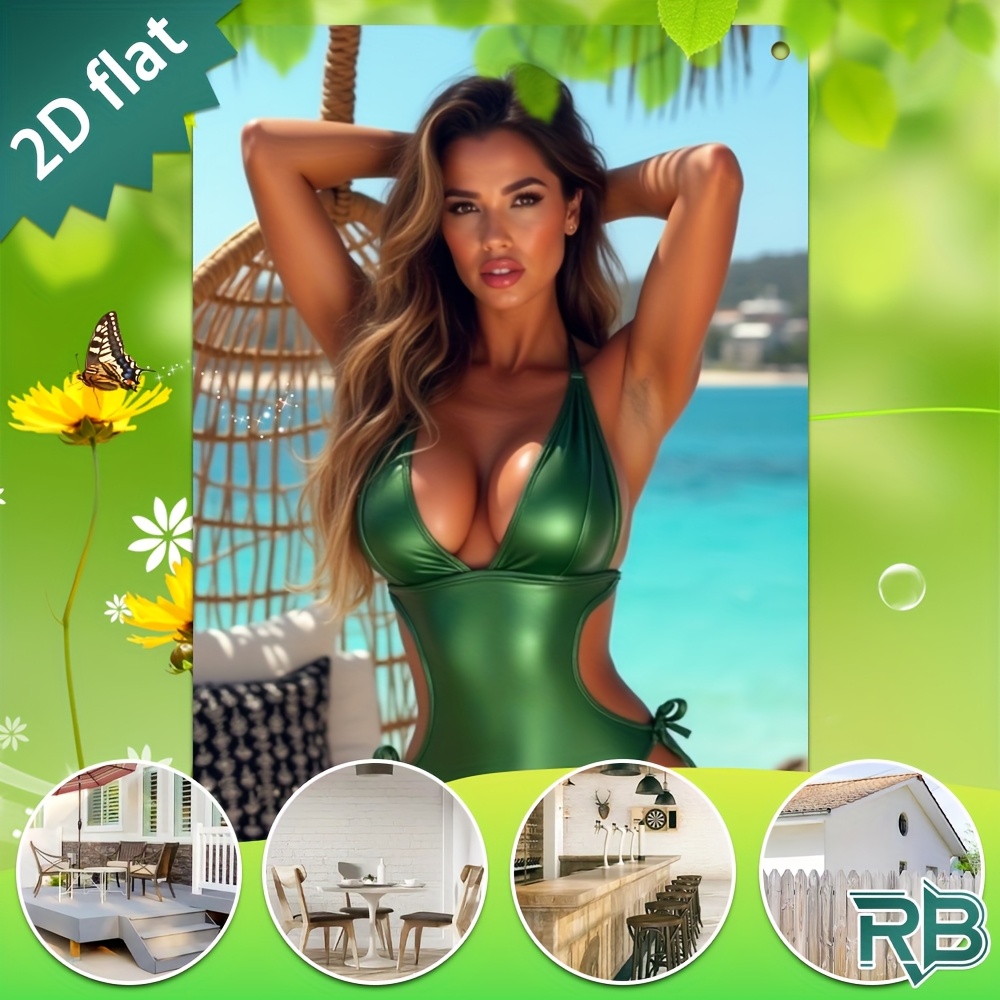 Vintage Green Swimsuit Beach G - Home Decor Green 评论和价格