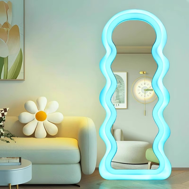 Korean Style Light Mirror Wavy - Home Decor Minimalist Style 评论和价格