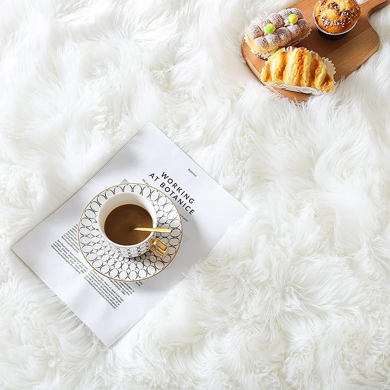 Luxury Faux Fur Rug Large Soft - Cowhide Rug Faux 评论和价格
