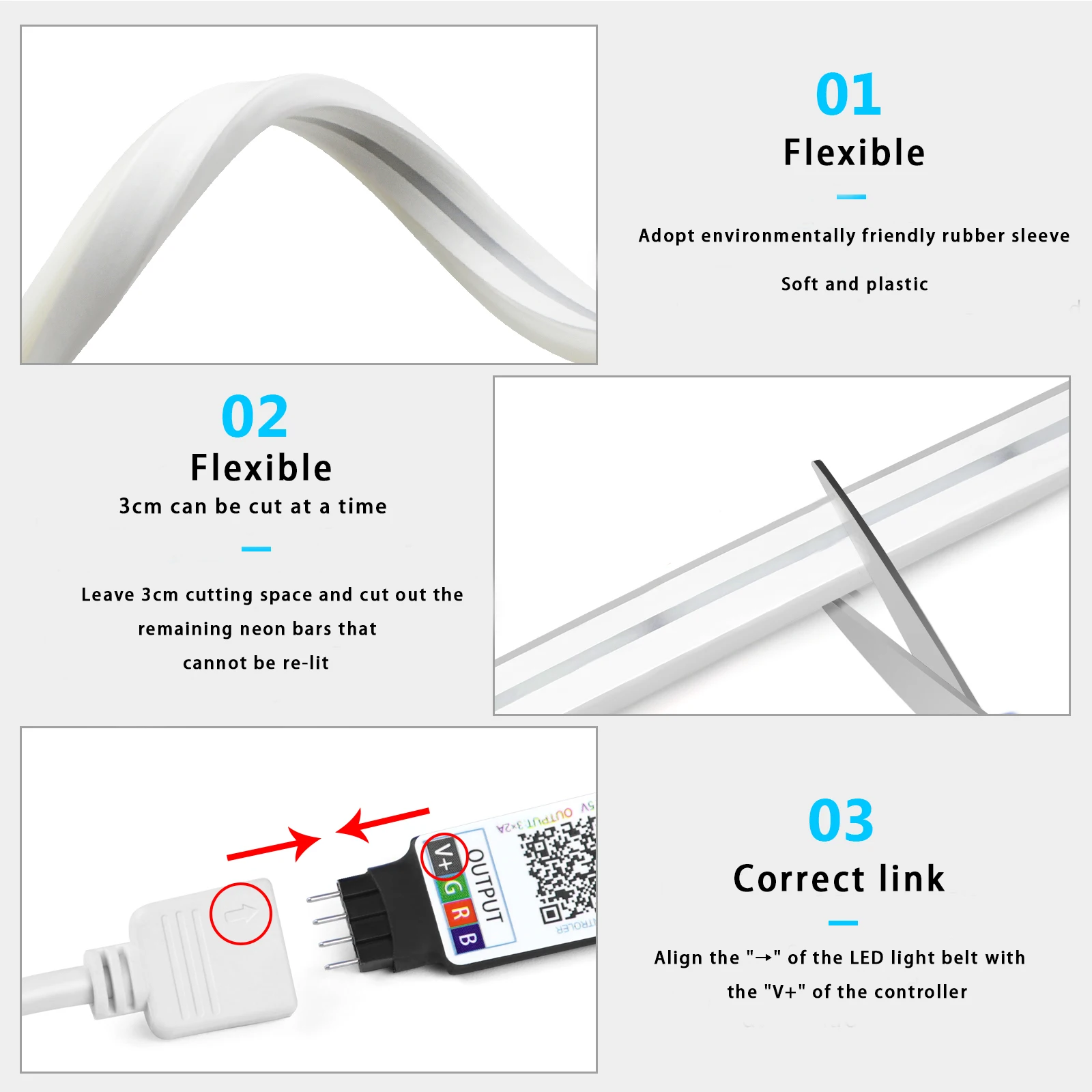 1-5m RGB LED Neon Strip Light  - Home Decor Lighting 评论和价格